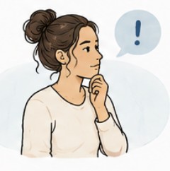 Mulher pensativa ao receber uma demanda