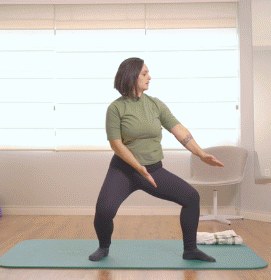 Movimento livre em pé, com os braços abertos